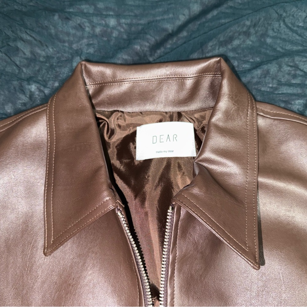 Simons Brown Faux Leather Jacket